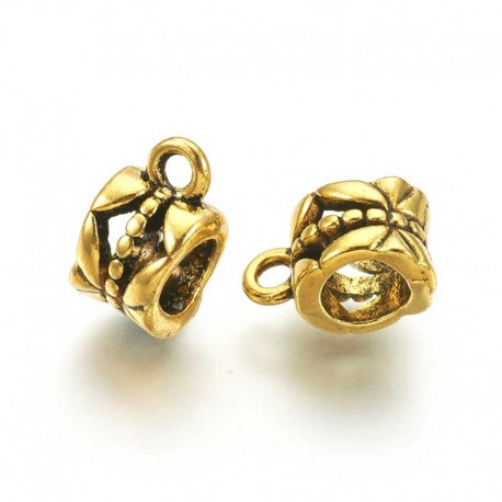 Butterfly Pendant Bail - Antique Gold Tone - 11mm - Pack of 10