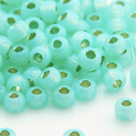 Miyuki Seed Beads 6/0 - Silver Lined Mint Green Alabaster (571) - 10g