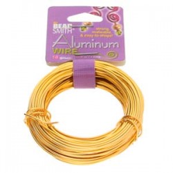 Beadsmith Aluminium 18ga (1mm) Craft Wire - 12m - Gold Colour