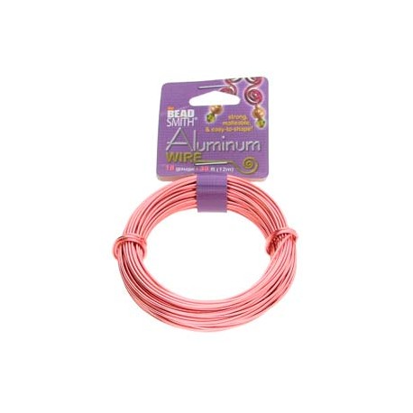 Beadsmith Aluminium 18ga (1mm) Craft Wire - 12m - Rose Gold