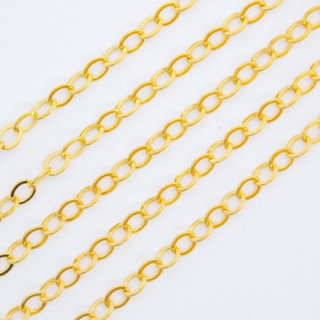 Gold Plated Cable Chain 3.5mm x 3mm - 2 metres