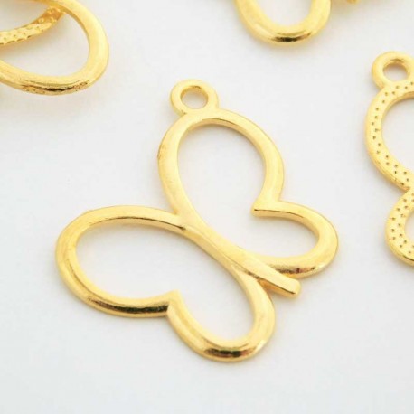 23mm Butterfly Charm - Gold Plated - Pack of 10
