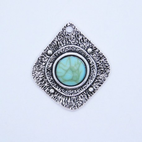 29mm Boho Pendant - Antique Silver Tone - Pack of 1