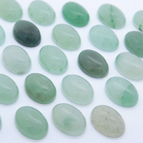 Green Aventurine Gemstone Cabochon - 14mm x 10mm - Pack of 1
