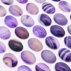 Purple Banded Agate Gemstone Cabochon - 18mm x 13mm - Pack of 1