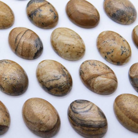Picture Jasper Gemstone Cabochon - 18mm x 13mm - Pack of 1