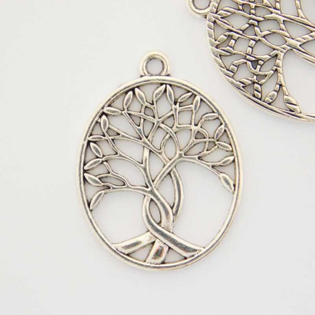 31mm Tree of Life Pendant - Antique Silver Tone - Pack of 1