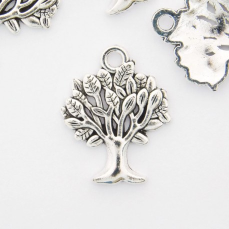 22mm Tree of Life Charm - Antique Silver Tone - Pack of 6