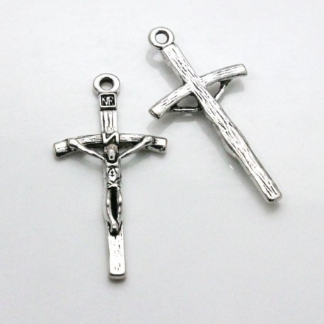 50mm Crucifix - Antique Silver Tone - Pack of 1