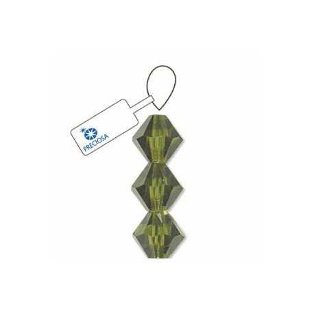 Preciosa 4mm Bicone Beads - Olivine - Pack of 31