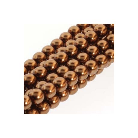 6mm Czech Glass Pearl Beads - Antique Gold - Pack of 75