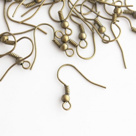 18mm Earwires - Bronze Tone - 10 Pairs