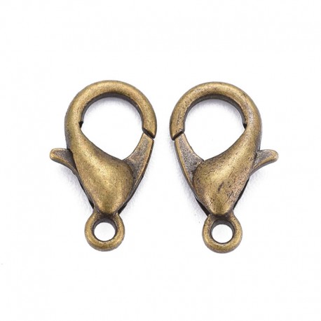 12mm Lobster Clasp - Antique Bronze Tone - Pack of 10