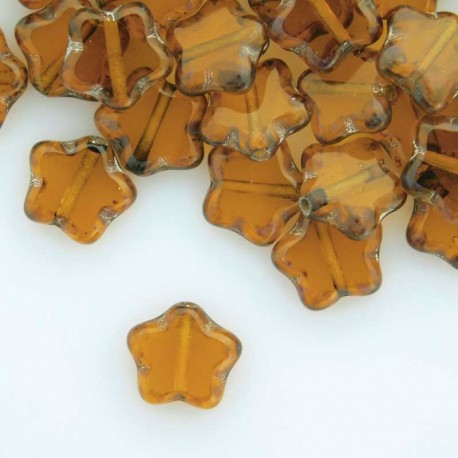 8mm Czech Table Cut Stars - Topaz Travertine - Pack of 10