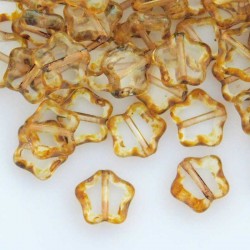 8mm Czech Table Cut Stars - Crystal Travertine - Pack of 10