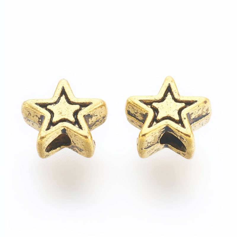 6mm Antique gold Tone Star Beads Jewellery Making Supplies Ireland