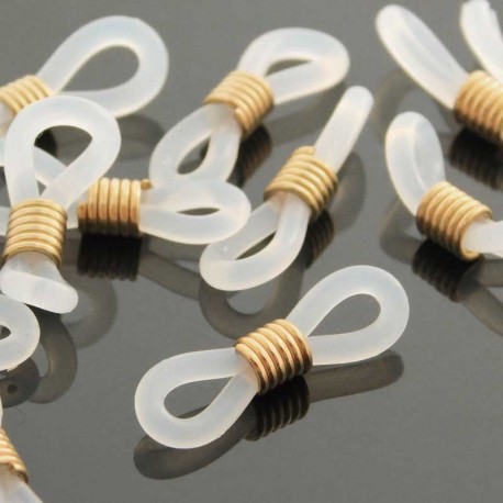 Glasses Holder Ends - Clear Gold - Pack of 10