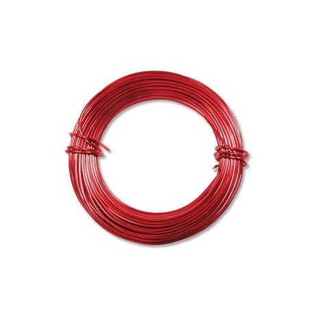 Beadsmith Aluminium 18ga (1mm) Craft Wire - 12m - Red Colour