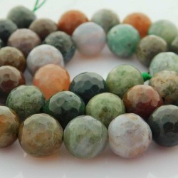 10mm Indian Agate Faceted Beads - Round - Multi Coloured