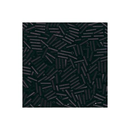Miyuki 6mm Bugle Beads - Matt Black