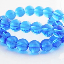 8mm Blue Round Glass Beads - Pack of 40