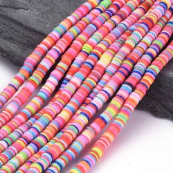 6mm Polymer Clay Heishi Beads - Mixed Colours - 45cm Strand