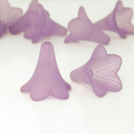 22mm Frosted Acrylic Flower Beads - Purple - Pack of 10