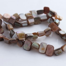 Shell Nugget Beads 8mm - Natural - 38cm strand