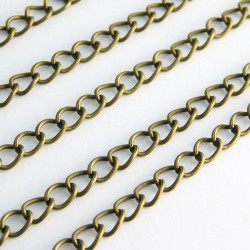 Bronze Tone Curb Chain 6mm x 4mm - 2 metres