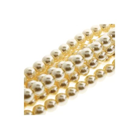 4mm Czech Glass Pearl Beads - Cream - Pack of 120
