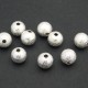 8mm Silver Plated Brass Stardust Beads - Pack of 10