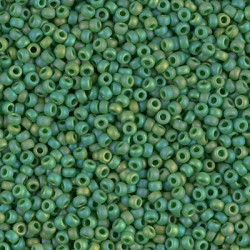 Miyuki Seed Beads 8/0 - Matt Opaque Green AB (411fr) - 10g