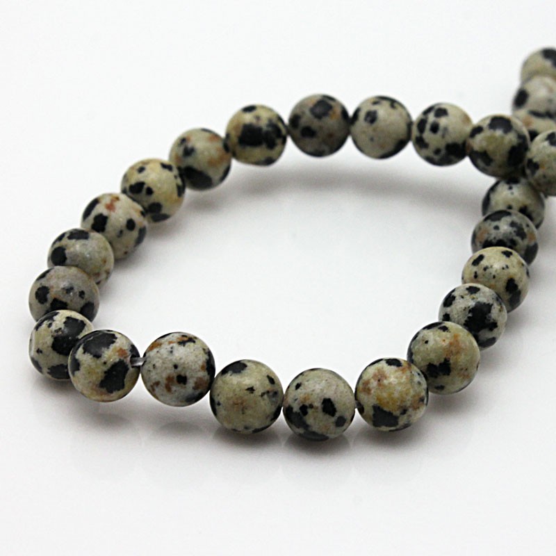 Dalmatian Jasper Smooth Round Beads 4mm 6mm 8mm 10mm 12mm Approx 15.5" Strand