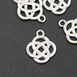 18mm Celtic Knot Charm - Silver Plated - Pack of 1