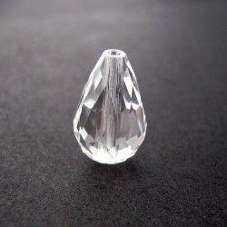 Crystal Glass Teardrop Beads - Clear - Pack of 10