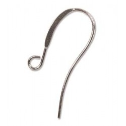 26mm Fish Hook Earwires - Silver Plated - 1 Pair