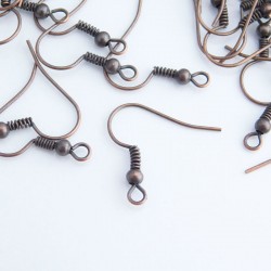 Copper Tone 18mm Ear Wires - 10 Pairs