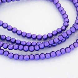 4mm Value Glass Pearl Beads - Purple - 76cm strand
