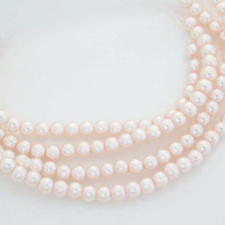 4mm Value Glass Pearl Beads - Blush - 76cm strand