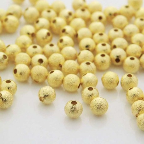 4mm Gold Plated Brass Stardust Beads - Pack of 50