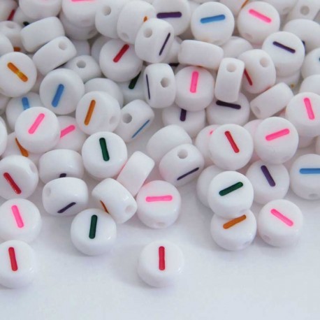 7mm Acrylic Alphabet Beads - I - Mixed Colour - Pack of 40