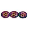 10mm x 8mm Czech Glass Oval Shamrock Beads - Purple Iris Gold - Pack of 10