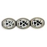 10mm x 8mm Czech Glass Oval Shamrock Beads - Hematite White - Pack of 10