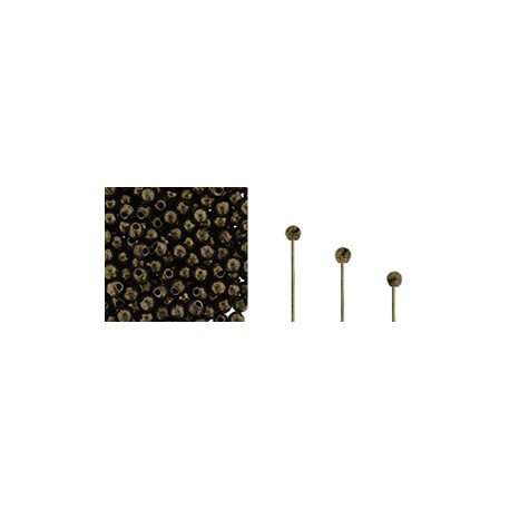2mm Half Drilled Finial Czech Glass Beads - Dark Bronze - 5g