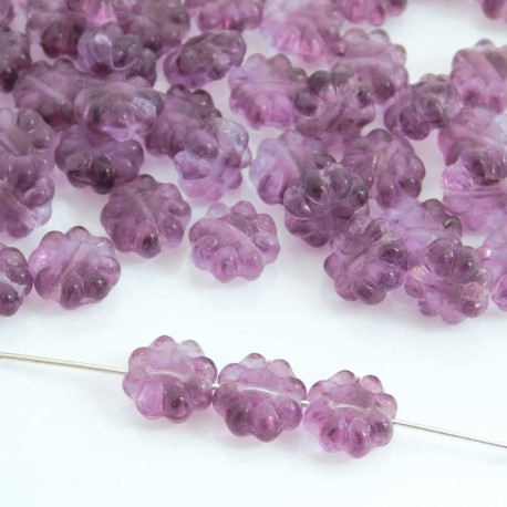 9mm Czech Pressed Flowers - Shades of Purple - Pack of 10