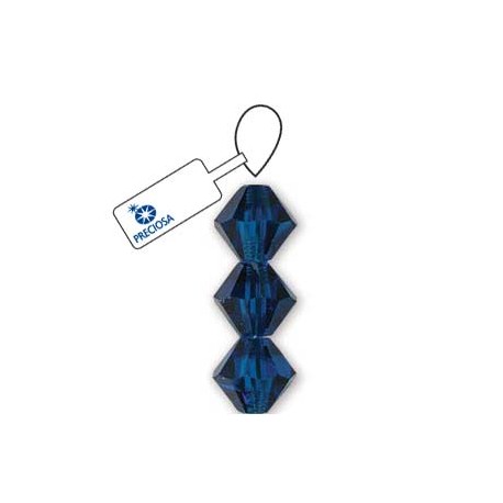 Preciosa 6mm Bicone Beads - Capri Blue - Pack of 21