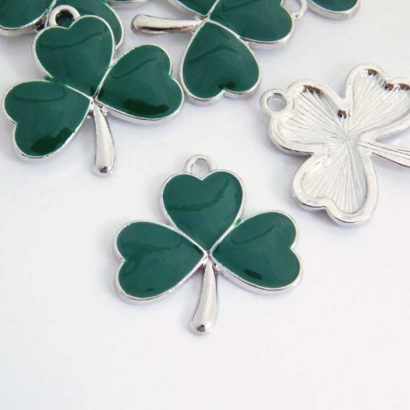 23mm Shamrock Enamel Charm - Pack of 1