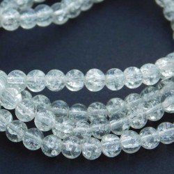 4mm Clear Glass Crackle Beads - 75cm strand