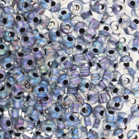 6/0 Czech Seed Beads - Crystal Black Colour Lined AB - 20g