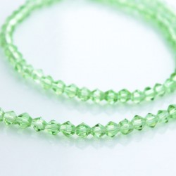 4mm Crystal Glass Bicone Beads - Pale Green - 22cm strand